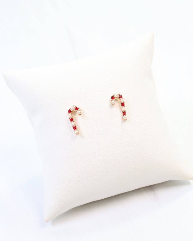 Kris Kringle Candy Cane Earring