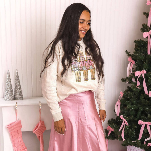 Pastel Nutcracker Patch Christmas Women's Sweatshirt
