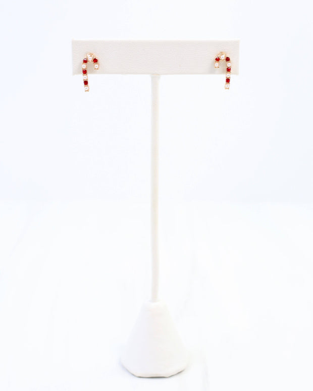 Kris Kringle Candy Cane Earring