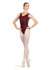 L4255 Pinch Low Back Thick Strap Adult Leotard