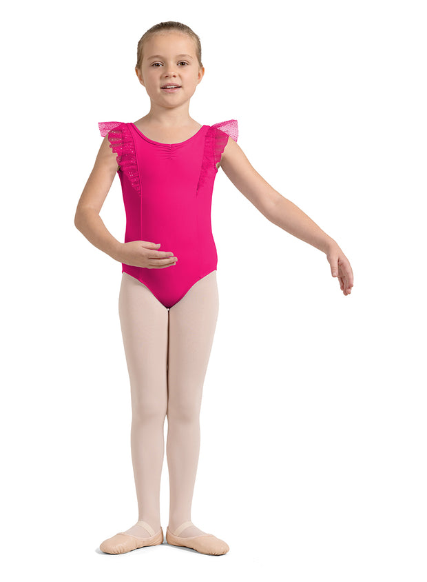 M488C Glitter Tulle Frill Tank Leotard