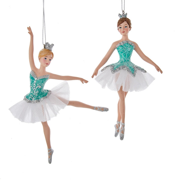 Turquoise and White Ballerina Ornament
