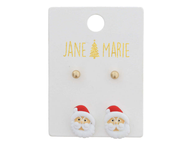 Santa Face Earrings (Set of 2)