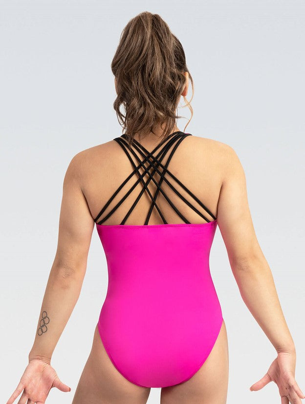 3886 Strappy Back Branded Workout Leotard