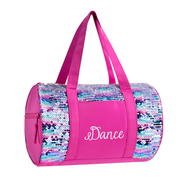 4400 Striped Sequins Duffel- Pink