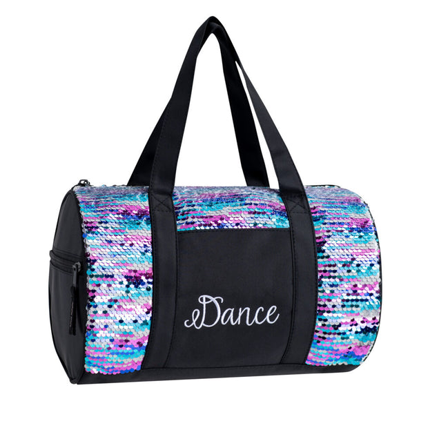 4401 Striped Sequins Duffel- Black