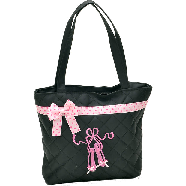 44014-BLKTOTE Ballet Shoes Tote