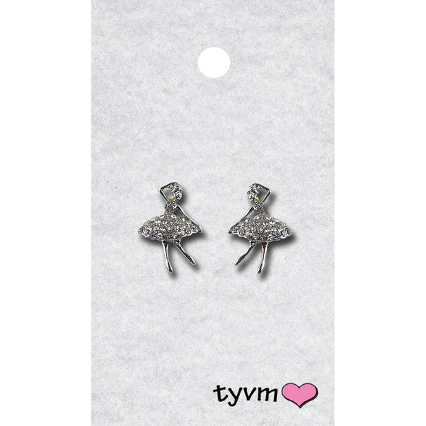 79820 Crystal Silver Ballerina Earrings