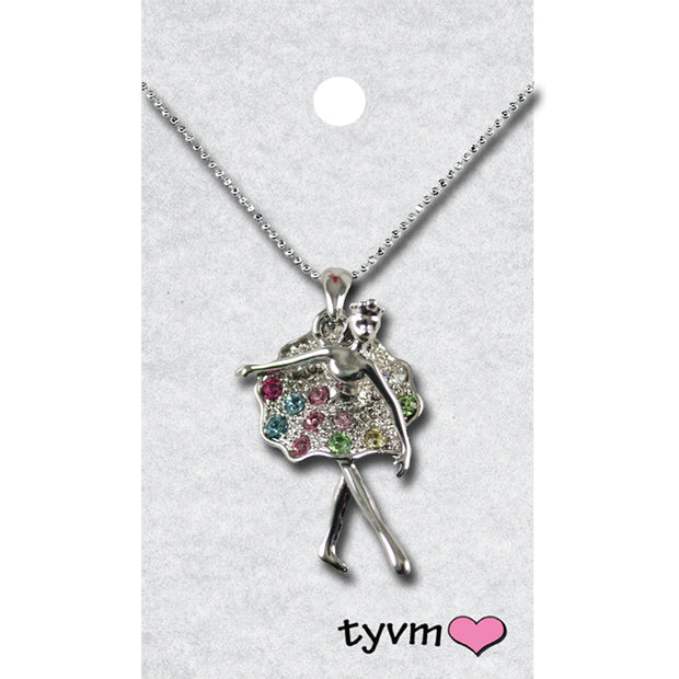 79712 Rainbow Crystal Ballerina Necklace