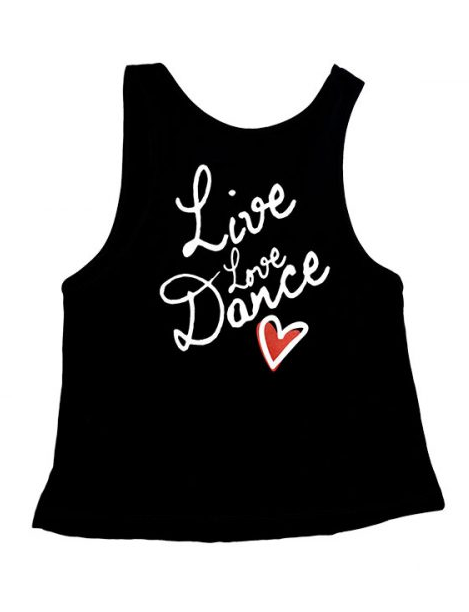 D9521 Live Love Dance Low Back Tank