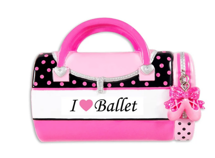 I Love Ballet Bag Ornament