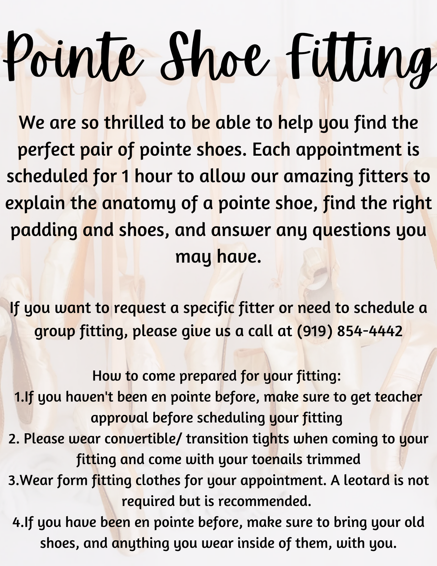 Pointe Shoe Fitting Relevé Dancewear