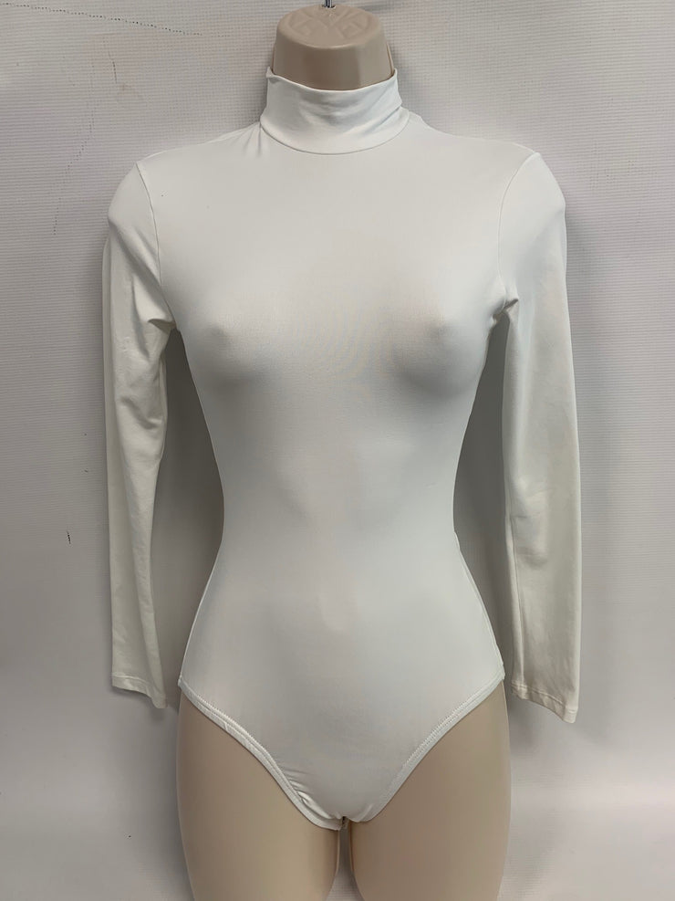 Nude Nylon/Lycra Long Sleeve Turtle-Neck Zipper Back Ballet