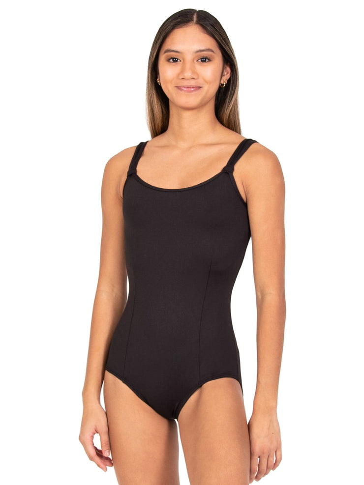 BWP337 Faith Gathered Strap Tank Leotard